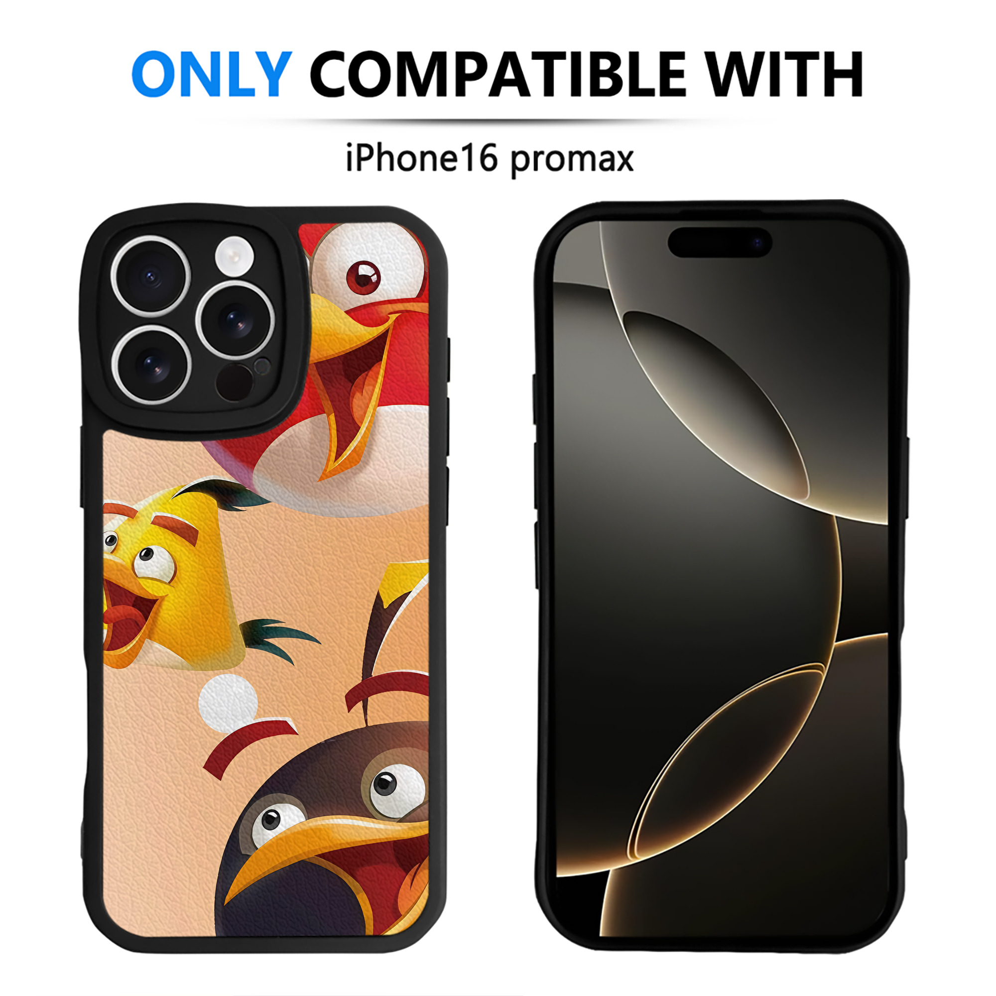 （画像用） Angry Birds アングリーバード 【iPhone 16シリーズ対応】シリコンスマホケース（レザー調） 材質：シリコン